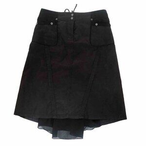 Mexx Stylishes Womens Lace Up Black Skirt Size 4 Gothic Punk